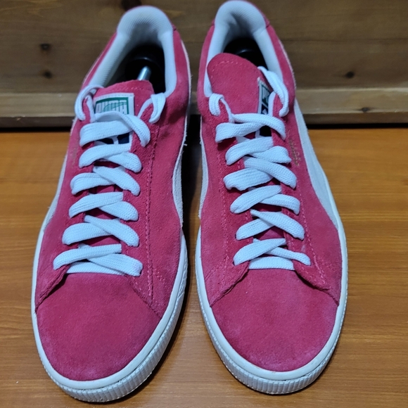 Puma Red White Suede Woman Sneakers - Picture 2 of 9
